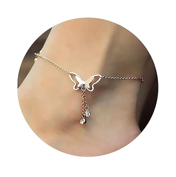 Buy Shining Diva Fashion Italian Designer Gold Plated Anklets for Women (Rose Gold)(9801a