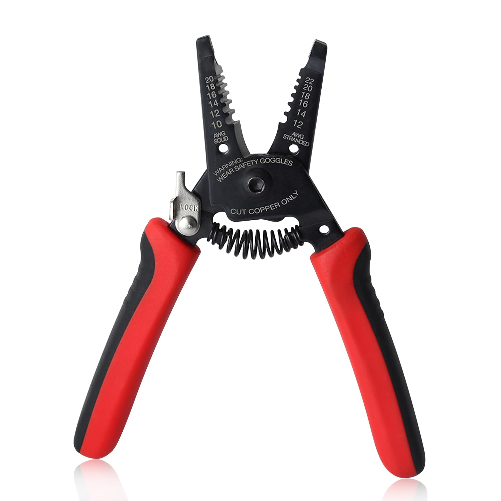 GOLD DEER Wire Stripping Tool for 10-22 AWG Professional Wire Stripper and Cutter with Safety Lock Precision Wire Strippers Multifunction Wire Pliers Electrical Tools with Lock Spring Loaded