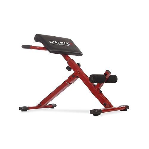 Stamina X Hyperextension Bench Adjustable and Foldable Roman Chair with  Smart Workout App for Home Workout Up to 250 lbs Weight Capacity in Oman 