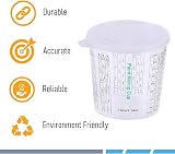 CANOPUS 1300ml Mixing Cups 12 Pack with 3 Lids - Clear Graduated Plastic view 4
