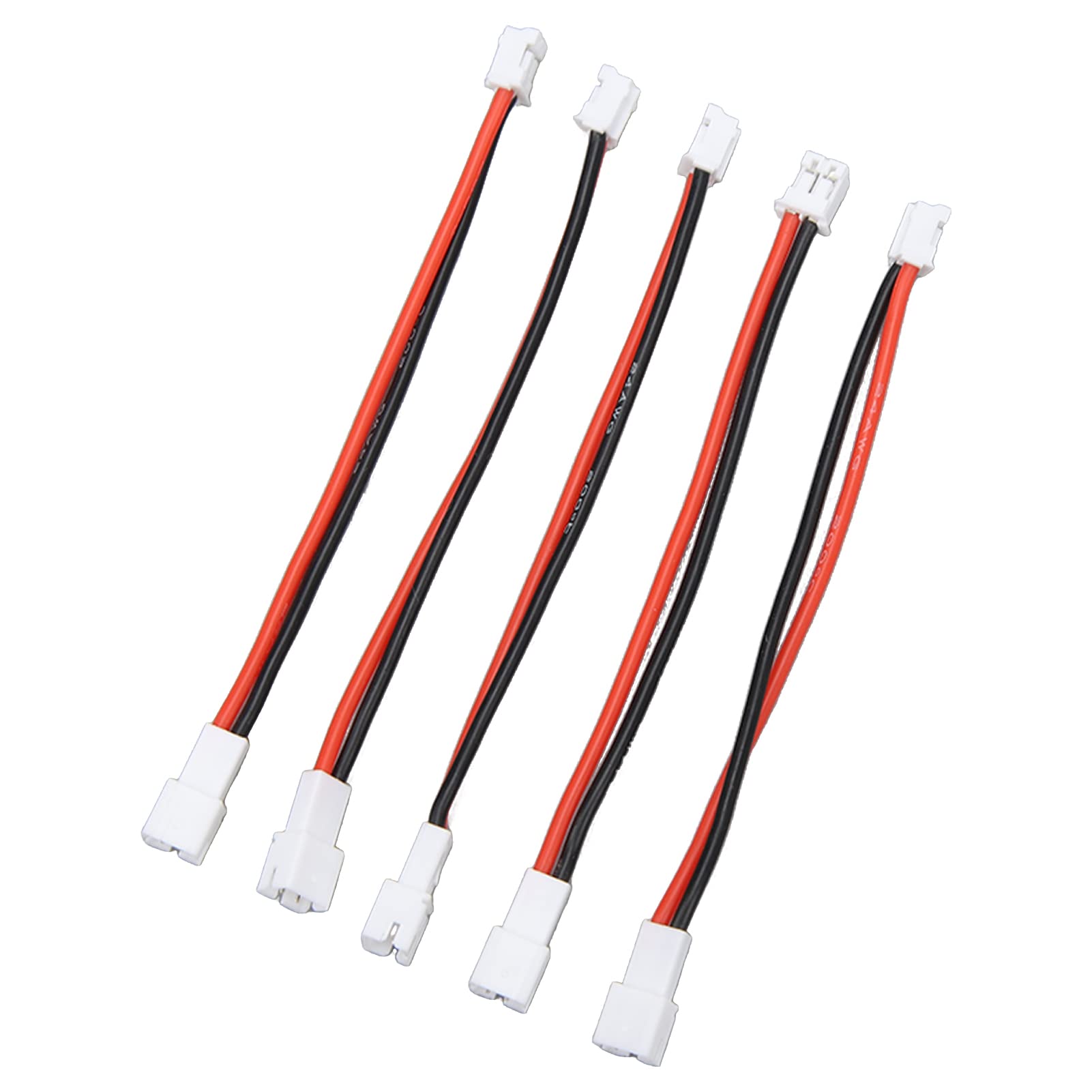 5pcs PH2.0 2P Adapter Cable, 10 Pairs Male to Female Extension Leads for Axial SCX24 1/24 RC Crawler, Soft and Flexible, 91mm