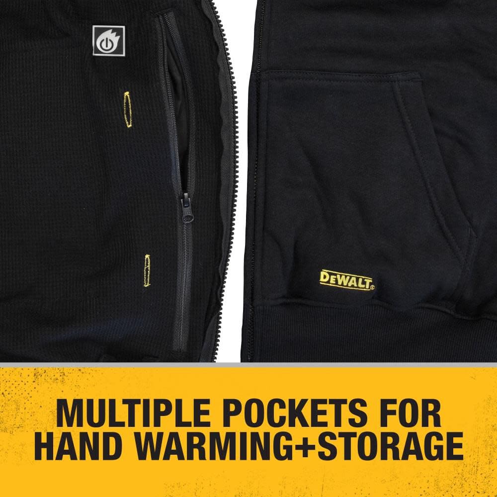 DEWALT DEWALT DCHJ067B-L 20V/12V MAX Bare Hooded Heated Jacket, Black, Large