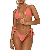 OWICA Women's Bikini Sets Bathing Suits Two Piece Swimsuits Sexy Triangle Halter Bikinis Top