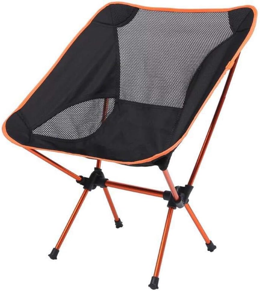 Outdoor folding chair portable moon chair fishing chair, orange Amazon
