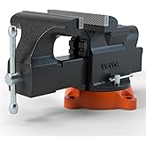 VEVOR Bench Vise, 6-inch Jaw Width 5.9-inch Jaw Opening, 360-Degree Swivel Locking Base Multipurpose Vise w/Anvil, Heavy Duty Ductile Iron Workbench Vise w/Bolts &amp; Nuts, for Drilling, Pipe Cutting