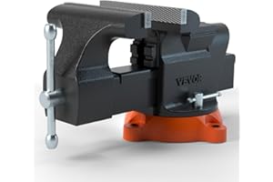 VEVOR Bench Vise, 6-inch Jaw Width 5.9-inch Jaw Opening, 360-Degree Swivel Locking Base Multipurpose Vise w/Anvil, Heavy Duty Ductile Iron Workbench Vise w/Bolts & Nuts, for Drilling, Pipe Cutting