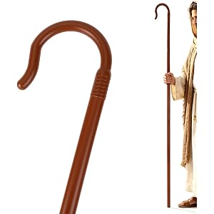 Fukaisu Adjustable Shepherd Staff, Wizard Staff Crook Cane for Shepherd | Magic Sword Wooden Crook