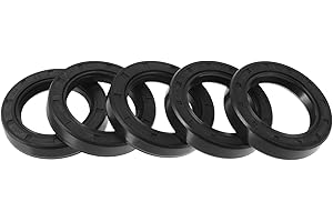 Motoforti Universal Oil Seal TC Double Lip W Steel Spring Seal Ring Rotary Shaft Seal 35x52x10mm High Pressure NBR Rubber Black 5 Pcs