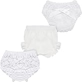 Eurzom 3 Pcs Baby Bloomers Newborn Diaper Cover Cute Cotton Newborn Bloomers for Baby Girls Shorts,Briefs, Panties for Toddler Girl Multicolor