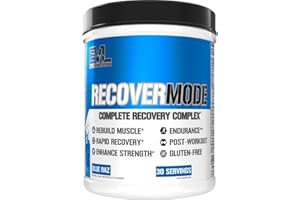 Evlution Nutrition Recover Mode- Complete Post Workout with BCAAs, Immunity Support, Vitamin C, D & E, Electrolytes, Hydration, Creatine, Glutamine, Beta-Alanine, L-Carnitine, 30 Serve, Blue Raz