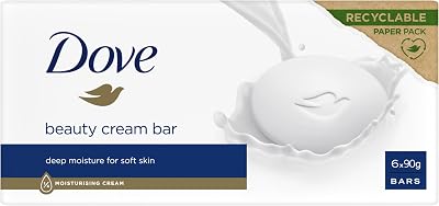 Dove Original Beauty Bar Soap 6x 90g with ¼ Moisturising Cream for Soft Skin