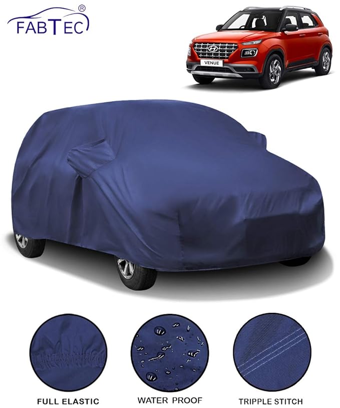 Fabtec Waterproof Car Body Cover for Hyundai Venue with Mirror Pocket