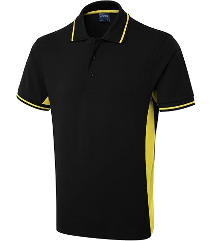 TFW49　COLLAR LESS POLO Black×Yellow Amazon.com: Asquith & Fox Mens Classic Fit Tipped Polo Shirt (XL