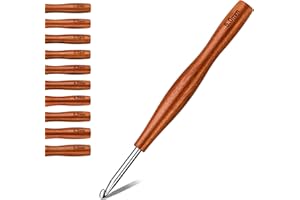 Nitlak 5mm Crochet Hook, Available in 1.5mm-6.0mm, Aluminum Ergonomic Crochet Hook with Wooden Handle for Arthritic Hands, Beginners, Knitting Needles for Birthday Gifts