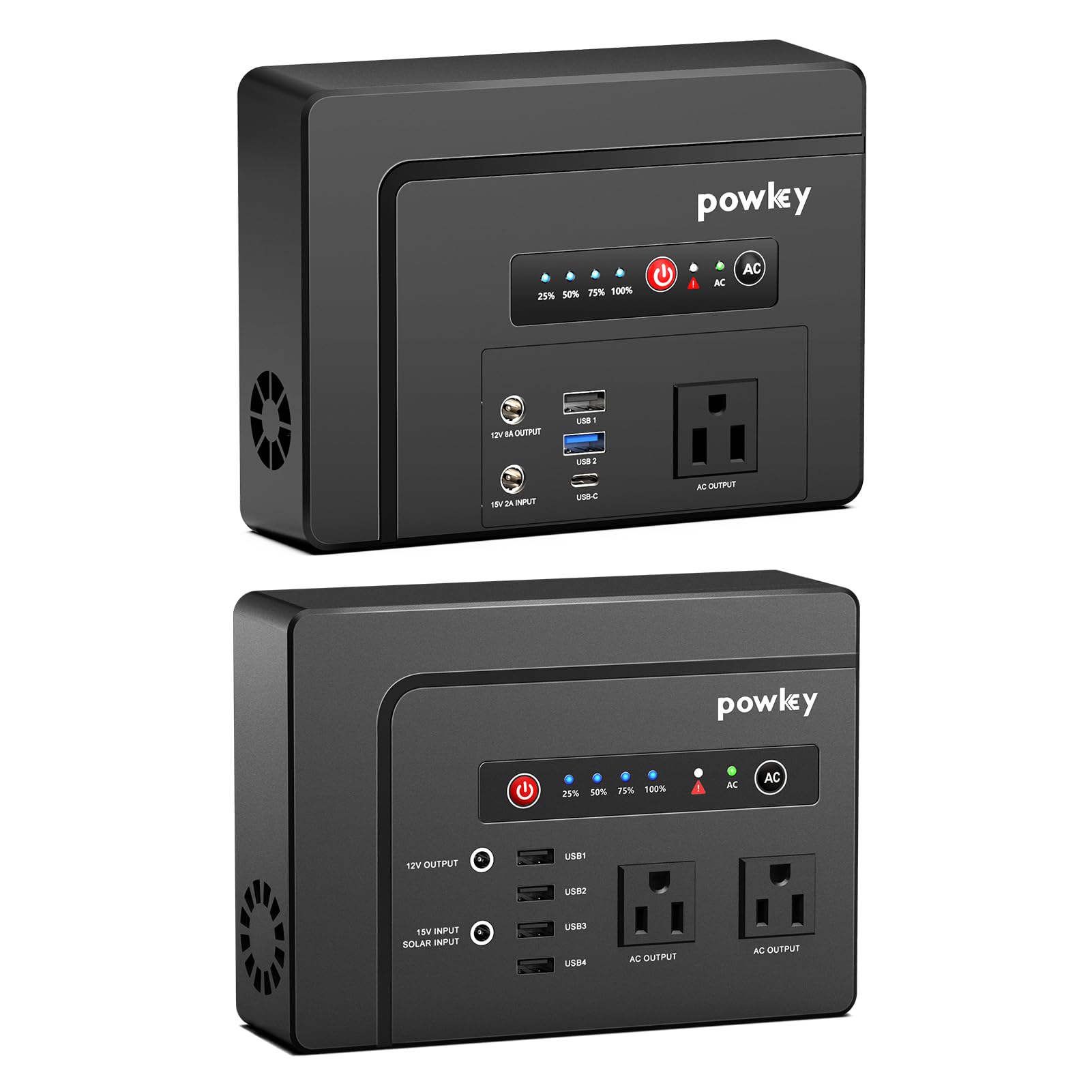 powkey Portable Power Bank with AC Outlet Bundle, 200W/146Wh AC Power Bank with 100W/97.68Wh External Battery Pack for Outdoor Camping, Travel, RV, Home Blackout