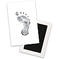 Pearhead Newborn Baby Handprint and Footprint Kit - No Mess Clean-Touch Ink Pad With Impression Cards, Safe for Skin, Perfect