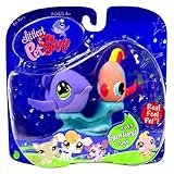 Littlest Pet Shop Purple Whale and Angel Fish # 643 and 644