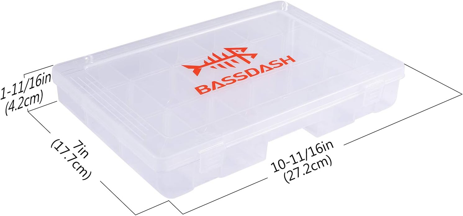 Bassdash 3600 3670 3700 Tackle Storage Waterproof Utility Tackle Boxes Fishing Lure Tray with Adjustable dividers: Sports & Outdoors
