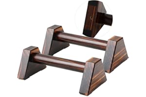 AIROGYM Push-up Stand, 2 PCS Wood Pushup Bars Non-Slip Base Exercise Home Workout Equipment, 30CM Wooden Parallettes Handle Stands Grip for Men Strength Training, Planks Calisthenics