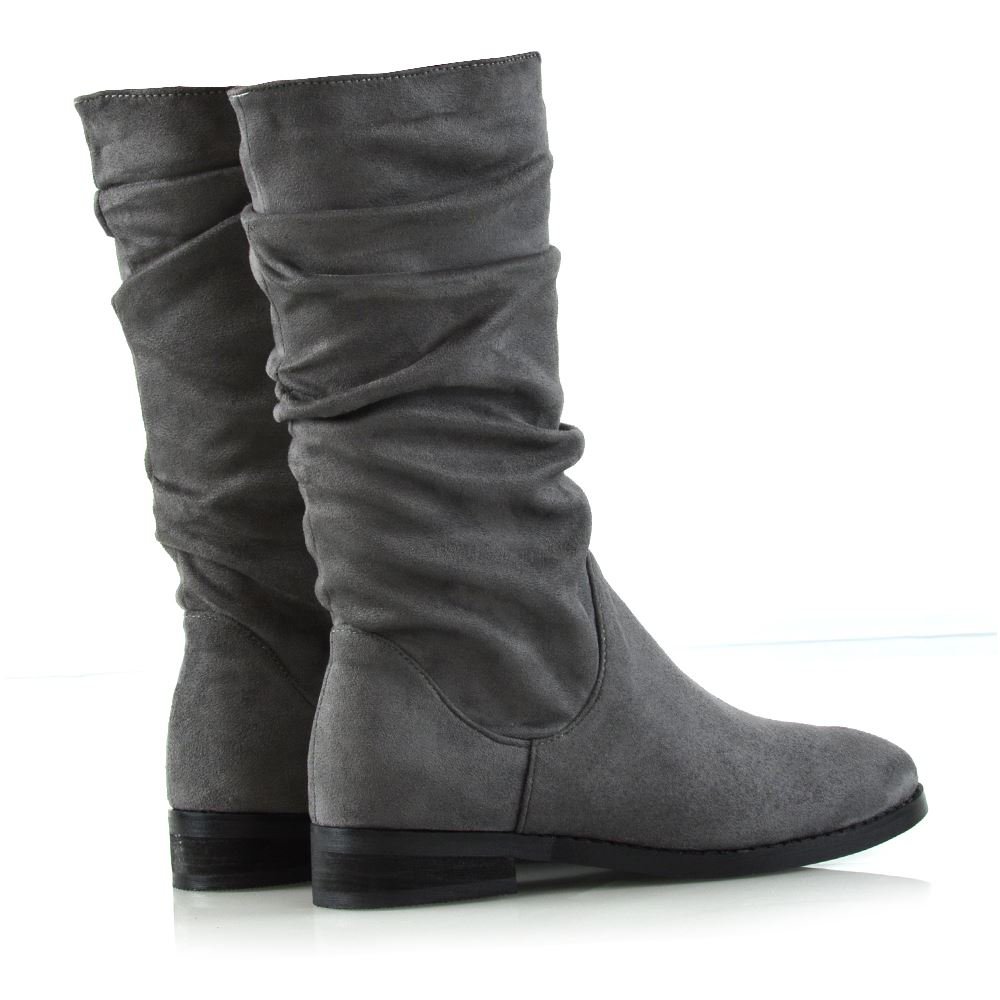 grey slouch boots flat