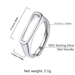 SILVERCUTE Adjustable Letter Ring Name Gift 925