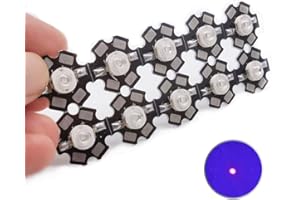 Cleiscry 10 pcs High Power Led Chip 3W SMD COB Light Emitter Components Diode on 20mm PCB Base (10pcs 3W Royal Blue on PCB)