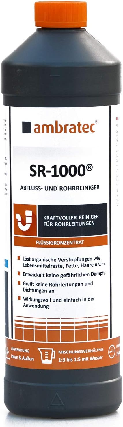 Ambratec Sr 1000 Aktiv Totalreiniger Konzentrat Abfluss Reiniger 1liter Amazon De Kuche Haushalt
