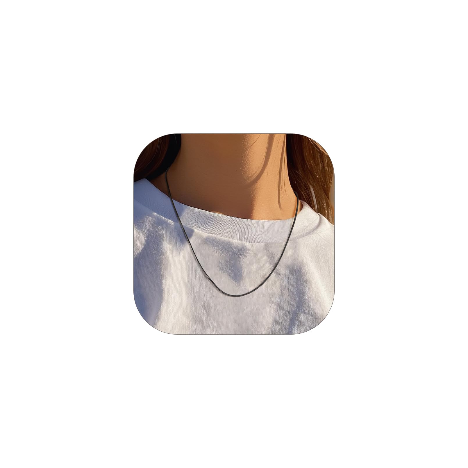 Herringbone Necklace for Women 1mm Chain for Mendainty Pendant Round Thin Snake Chain for Women Mens Herringbone Necklaces — image 1