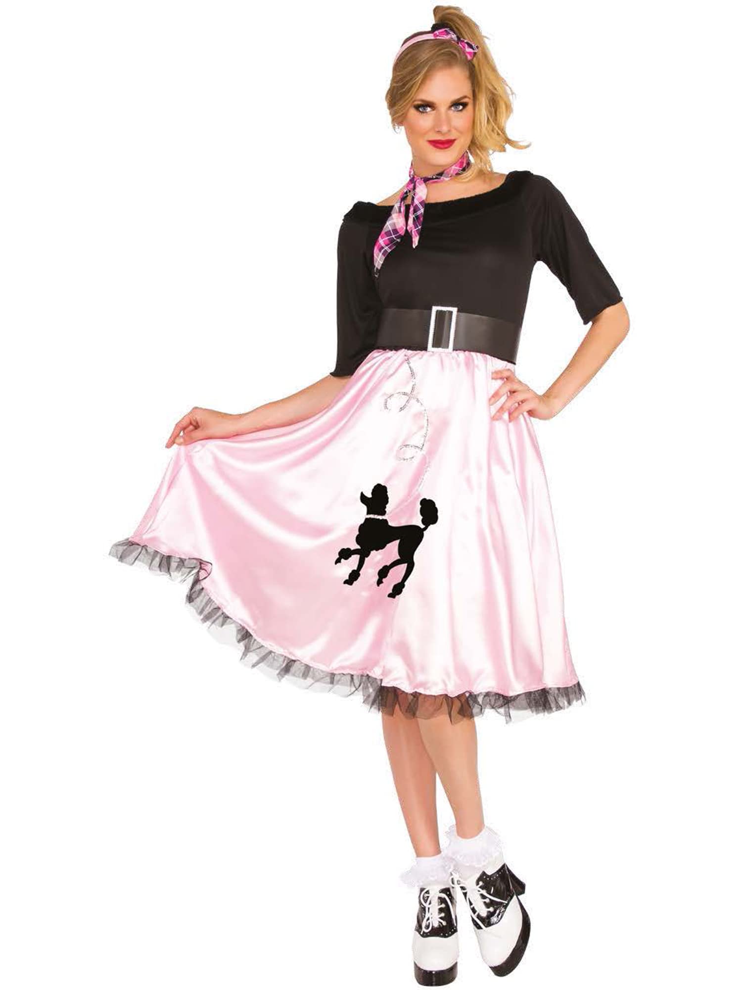Bristol Novelty 820530S000 Sock Hop Sally Costume Set Adult Fancy Dress, Women, Black, UK 8-10 Halloween
