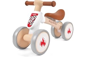 Maydolly Baby Banlance Bike for 1 Year Old Boys Girls Cute 10-24 Months Kids Toy First Birthday Gift No Pedal Toddler 4 Wheels Balance Bike