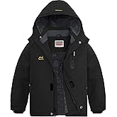 WULFUL Boy's Waterproof Ski Jackets Warm Fleece Lined Hooded Winter Snow Coat