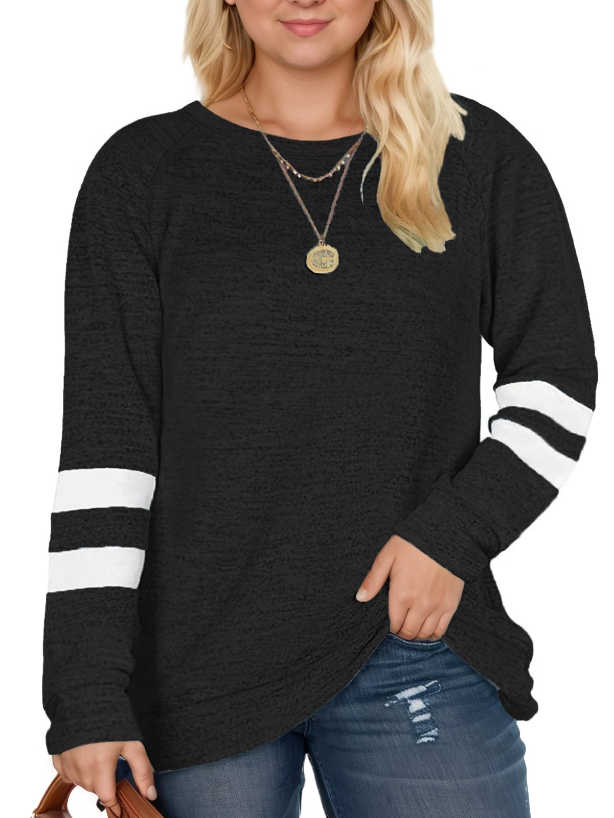 DOLNINE Womens Plus Size Tops Winter Long Sleeve