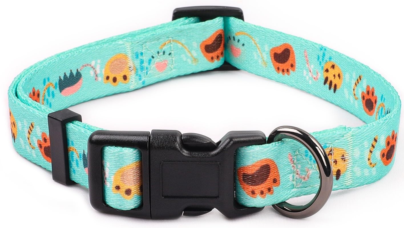 COSYHOMELONDON Dog Collar for Small Dogs, Cute Small Medium Large Dog Pet Collar, with Patterns, Soft Adjustable for Boy Girl Female Male Puppy Dog Collar (Animal Print G, m)