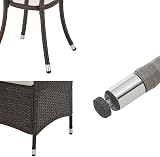 EVRE Copenhagen 3 Piece Rattan Bistro Set with Cushions & Glass Table view 7