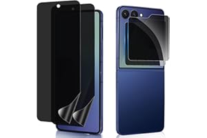 DYNASCO 2 Sets Privacy Screen Protector for Samsung Galaxy Z Flip 7, Anti-Spy Inside Flexible TPU Film + Front Tempered Glass