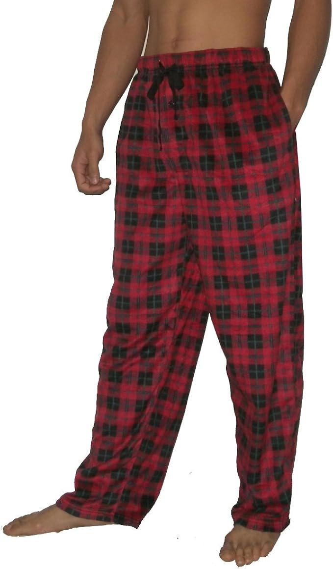 Amazon メンズ Mens Stafford 秋 冬 フリースサーマルパジャマのズボン Finest Pajama Pants レッド ブラックred Black サイズ Size L ルームウェアボトムス 通販