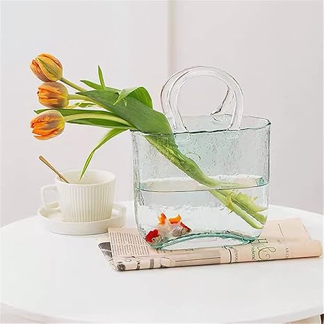 Amazon 花瓶 ガラス 北欧 大きい 透明 フラワーベース シンプル おしゃれ 花器 独特の形 金魚鉢としても使用できます 水栽培 生け花 インテリア飾り 部屋 玄関 誕生日 母の日 花器 インテリアボウル オンライン通販