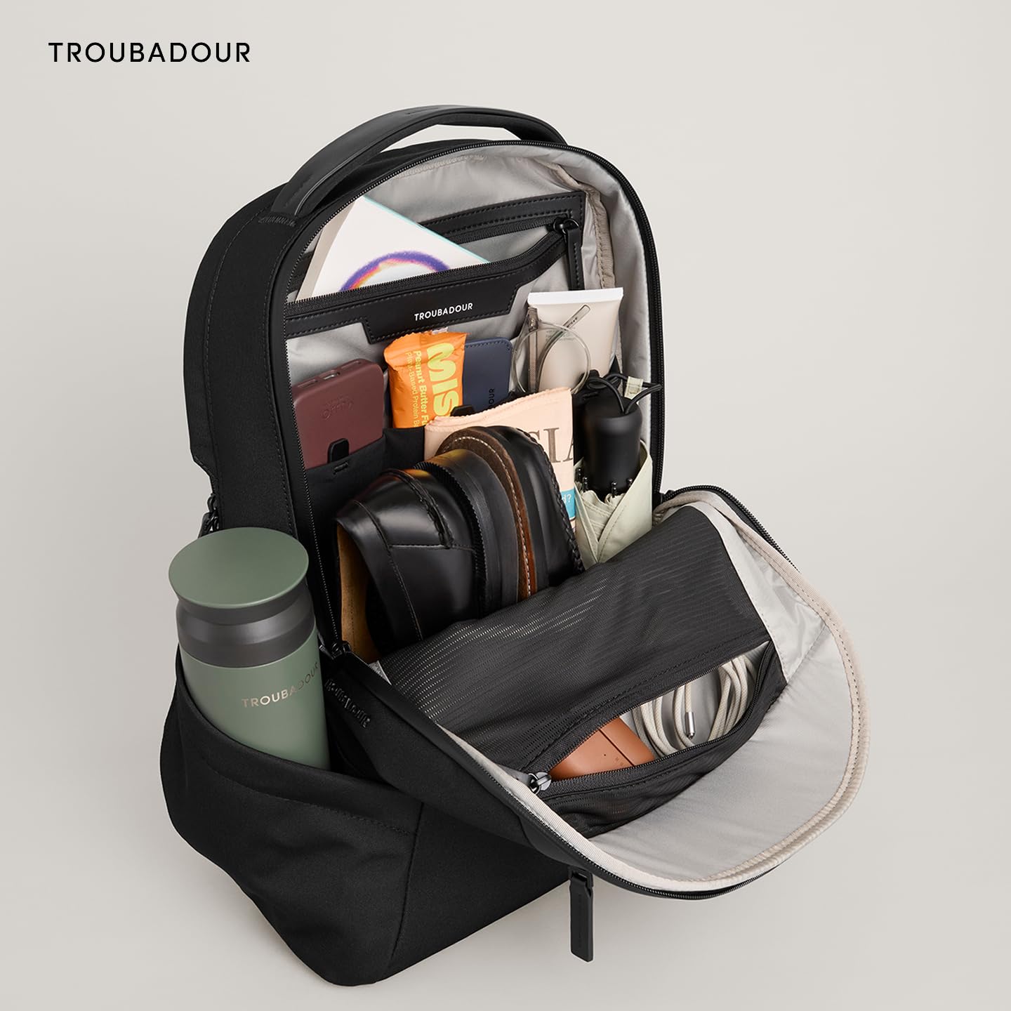 Troubadour Apex 4.0-22L Premium Laptop Backpack - Ergonomic & Water Resistant - Designed for Work and Travel - Black