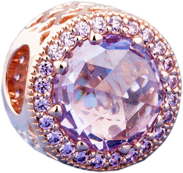 MOCCI 2018 Mother's Day Gifts Purple Lavender Radiant Hearts Pink CZ Bead 925 Silver DIY Fits for Original Pandaora Bracelets Charm Fashion Jewelry