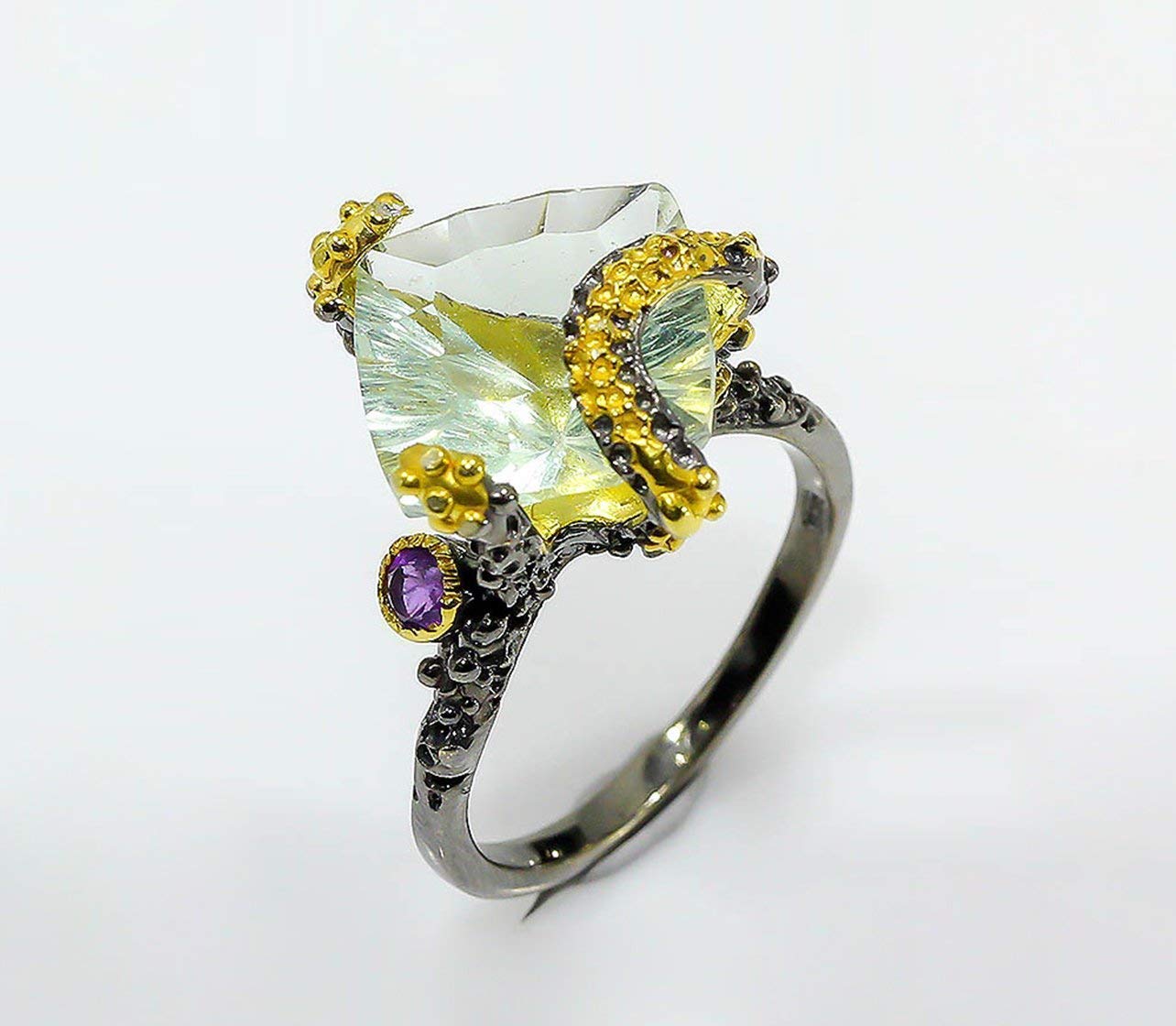 Amazon Com Fluorite Ring Silver Octopus Tentacle Statement 925 Sterling Silver Mother S Day Gift Handmade