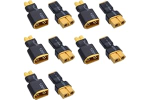 Tosiicop XT30 Connector to XT60 Connector Plug - 10 PCS XT30 to XT60 Male Female Adapter No Wires for RC Car Lipo NiMH Battery Connectors Airplane Truck Boat Quadcopter (10 PCS XT30 to XT60 Plug)
