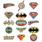 15 DC Comic Logo Stickers - Set of 15 Batman, Superman, Wonder Woman, Flash, Green Lantern Stickers