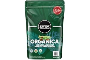 Zavida Organica Premium Whole Bean Coffee, Medium Dark Roast, RFA 100%, Kosher, Halal, Organic, 2 Pound Bag