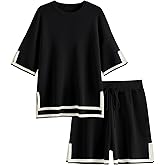 LILLUSORY 2 Piece Sets for Women Summer 2026 Two Piece Matching Lounge Sets Short Casual Outfits Cute Vacation Clothes