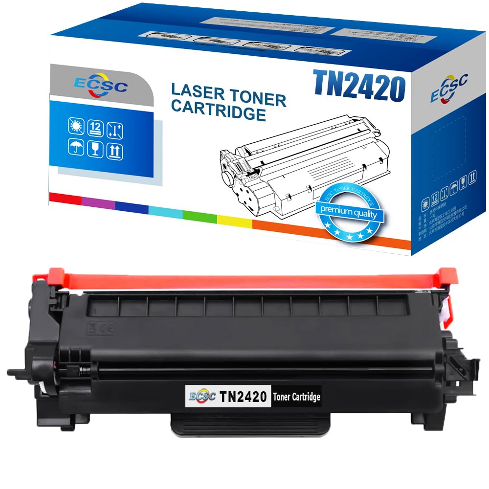 ECSC Compatible Toner Cartridge Replacement for Brother DCP-L2510D L2530DW HL-L2310D L2350DW L2370DN L2370DW L2370DW XL L2375DW MFC-L2710DN L2710DW L2730DW L2750DW TN2420 with chip (Black, 1-Pack)