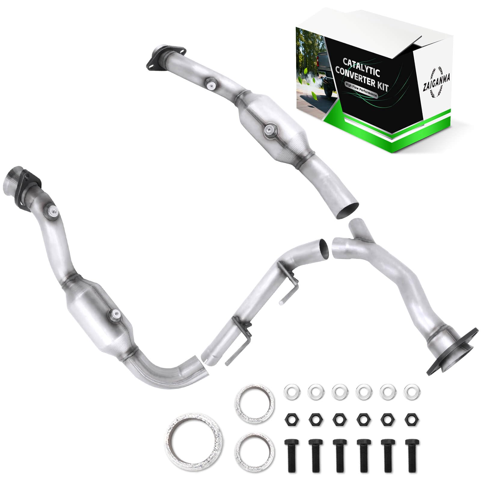 Photo 1 of ZAIGANMA Catalytic Converter W/Gasket Kit Compatible with 2015 2016 2017 2018 2019 2020 Ford F150 F-150 V6 3.5L, Replace # 52605 645146 645168 645169, Direct-fit(EPA Compliant)