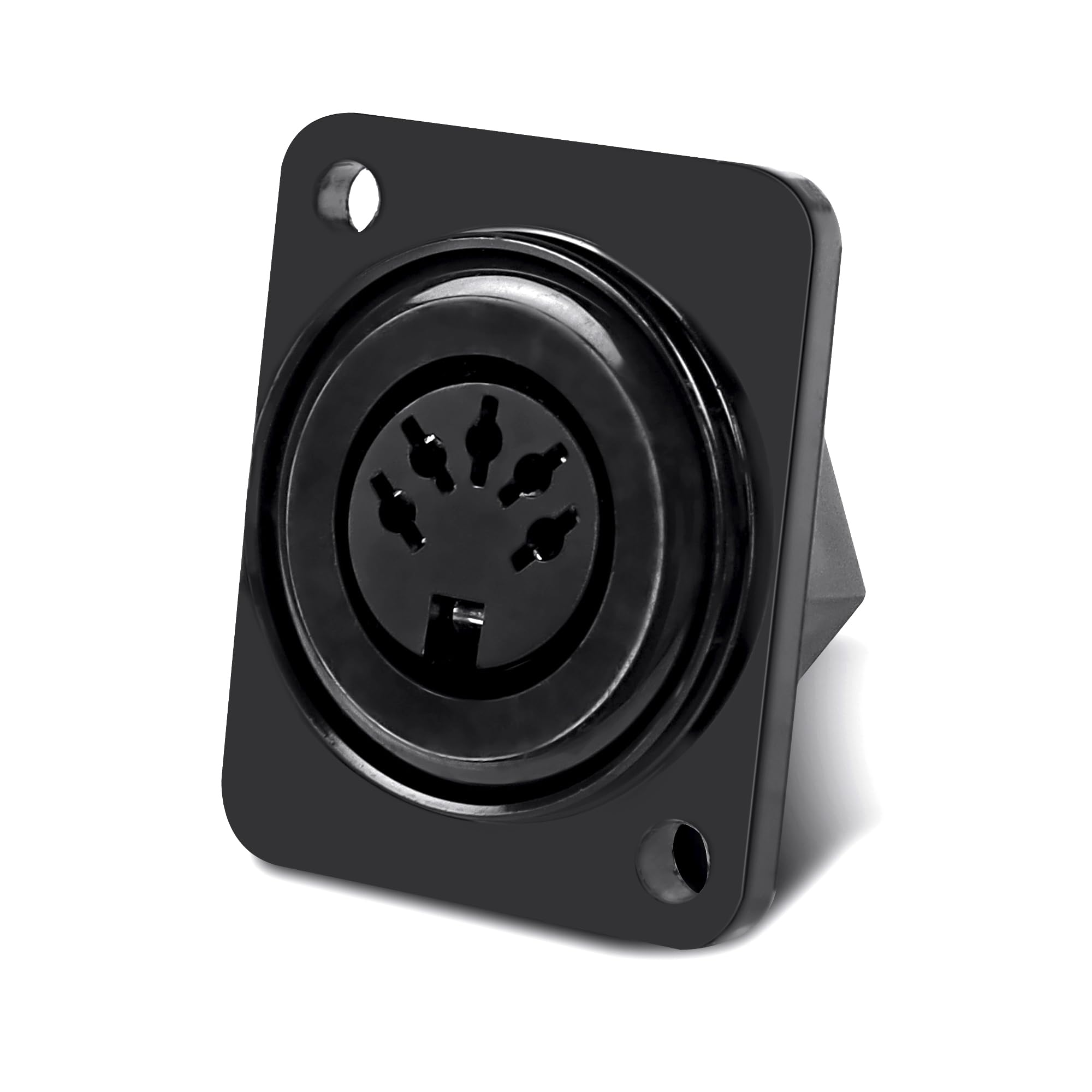 MEIRIYFA MIDI DIN 5Pin Female Jack Socket Connector Panel Mount Soldering 2 Hole D-Type Din Jack Socket for Audio-Video Equipment, Home Theater (5 Pin)