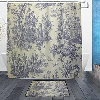 Society6 Powder Blue Chinoiserie Toile Shower Curtain 71 By 74