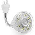 ShopN5 LED Motion-Activated Directional Rotating Flexible Sensor Dusk to Dawn Night Light AC Outlet Plug-in Wall Stair Lamp Indoor 360° Bedroom Hallway Stairway Garage Basement Corridor