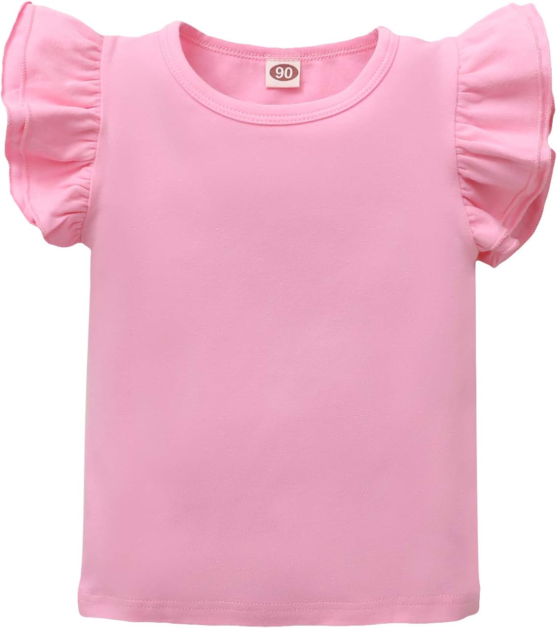 Camisetas de algodón para bebé y niña, básicas, lisas, con volantes, 0033d, 612 Meses Amazon